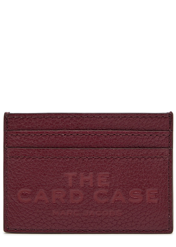Photo: Marc Jacobs The Card Case Grained Leather Card Holder - Burgundy - One Size