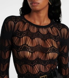 Saint Laurent Open-knit bodysuit