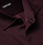 TOM FORD - Slim-Fit Jersey Shirt - Burgundy