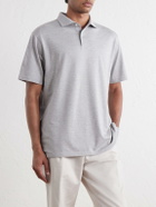 Peter Millar - Excursionist Cotton-Blend Herringbone Polo Shirt - Gray