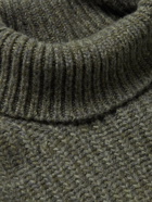 Kingsman - Ribbed Wool and Cashmere-Blend Rollneck Sweater - Green