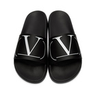 Valentino Black Valentino Garavani VLogo Pool Slides