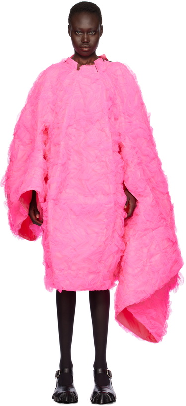Photo: Comme des Garçons Pink Ruched Midi Dress