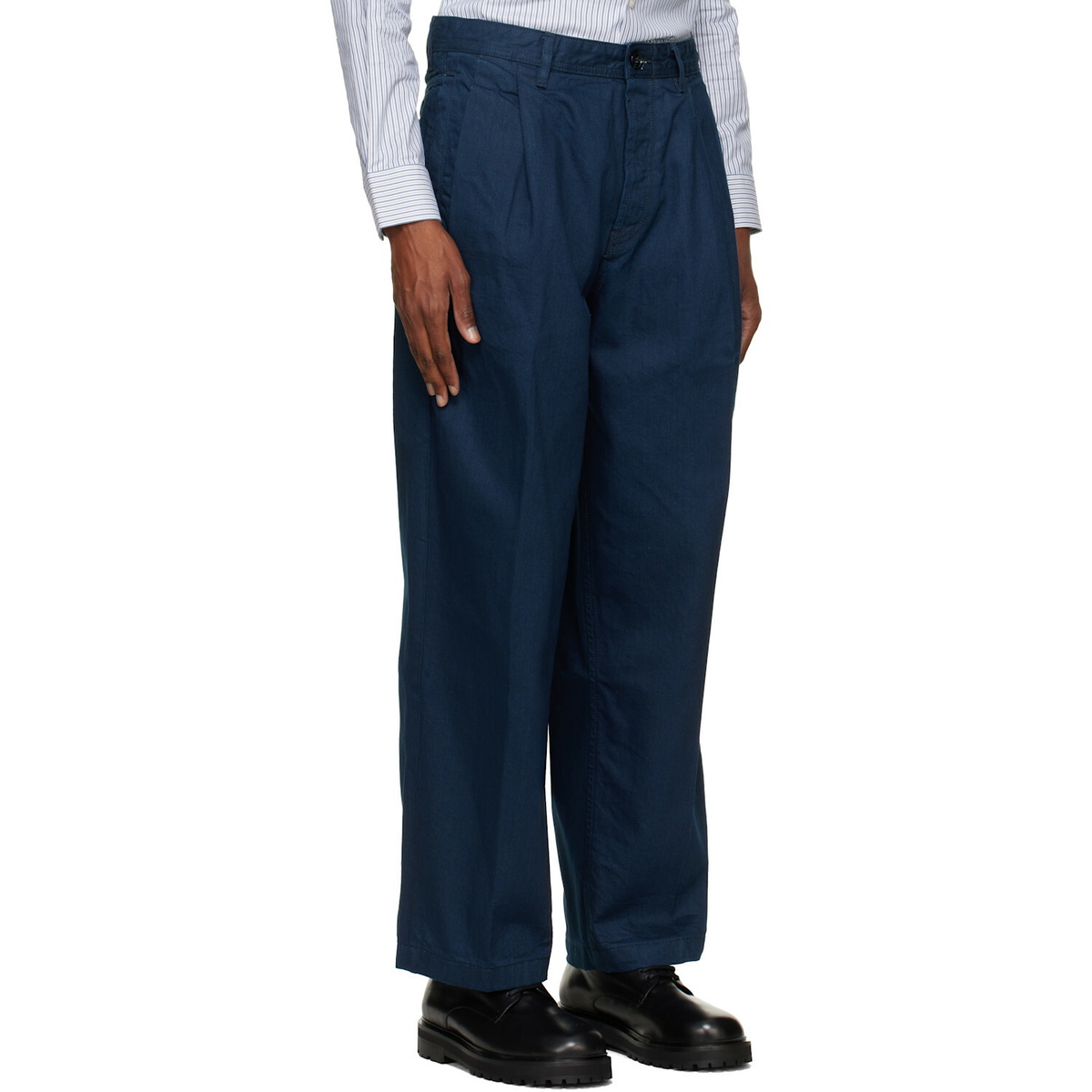 Hugo Navy Relaxed-Fit Soft Cotton Jeans