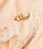 Chloé Embellished lace-trimmed silk jacquard scarf