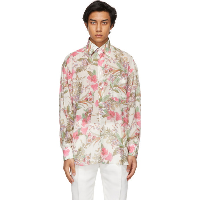 Tom Ford White and Pink Floral Shirt TOM FORD