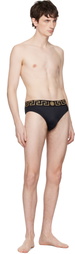 Versace Black Nylon-Blend Swim Briefs