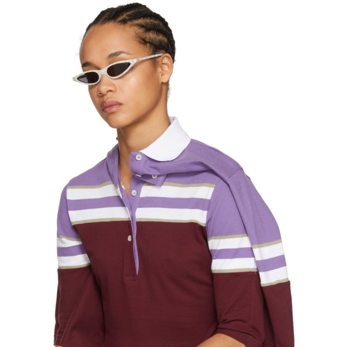 George Keburia White Micro Cat-Eye Sunglasses