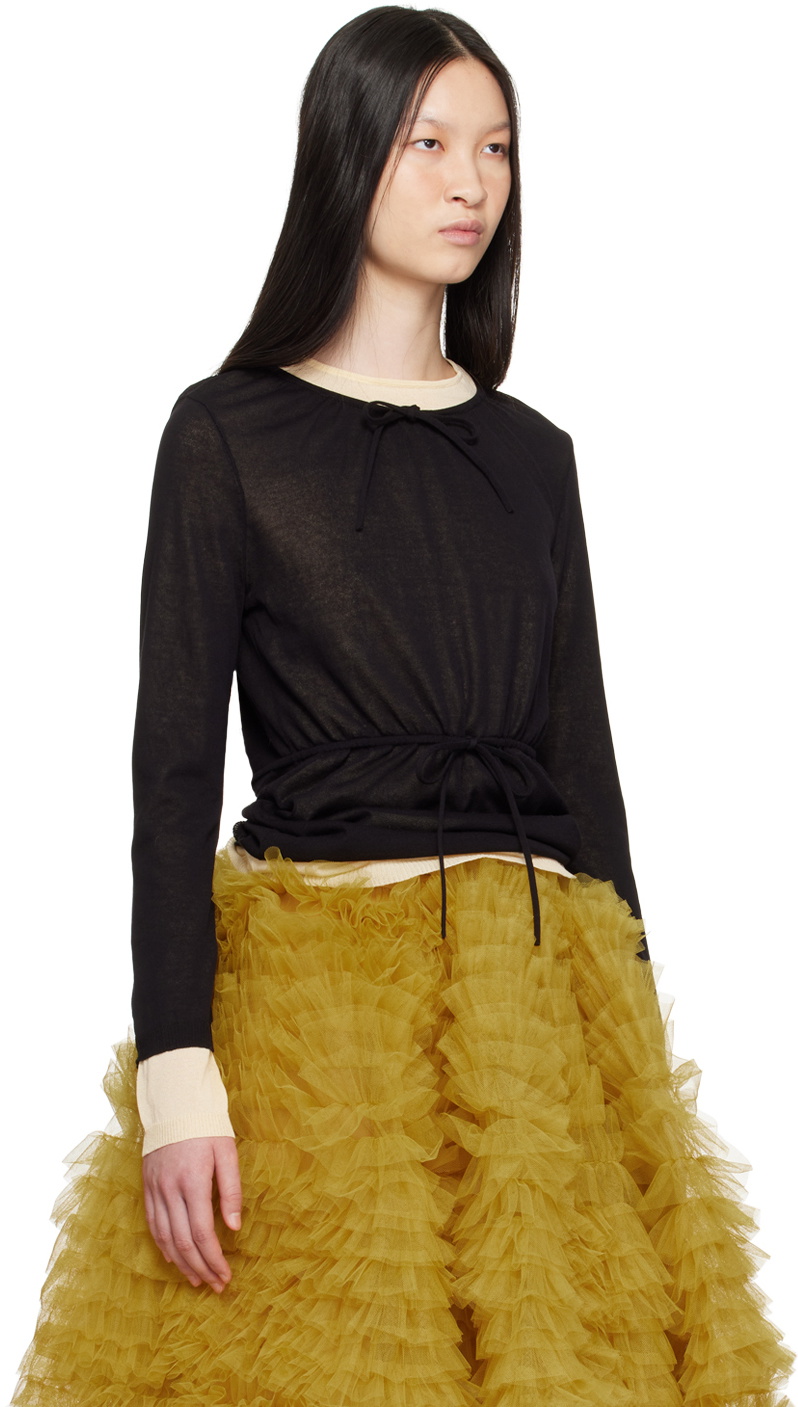 Molly Goddard Black & Beige Hannah Sweater