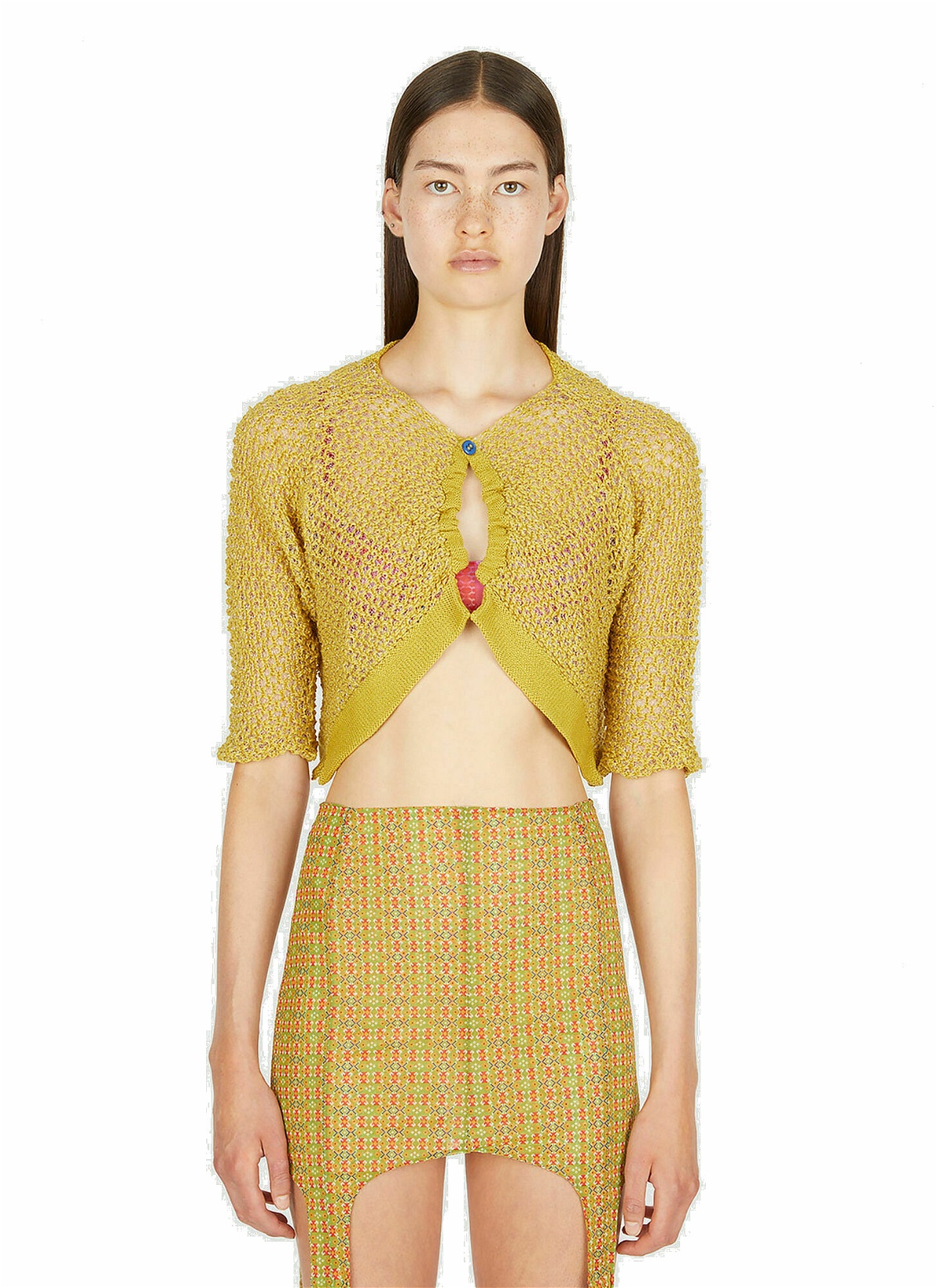 Photo: Open Knit Cardigan in Yellow