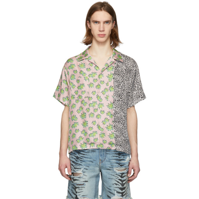 Amiri Pink Split Palm Leopard Shirt Amiri