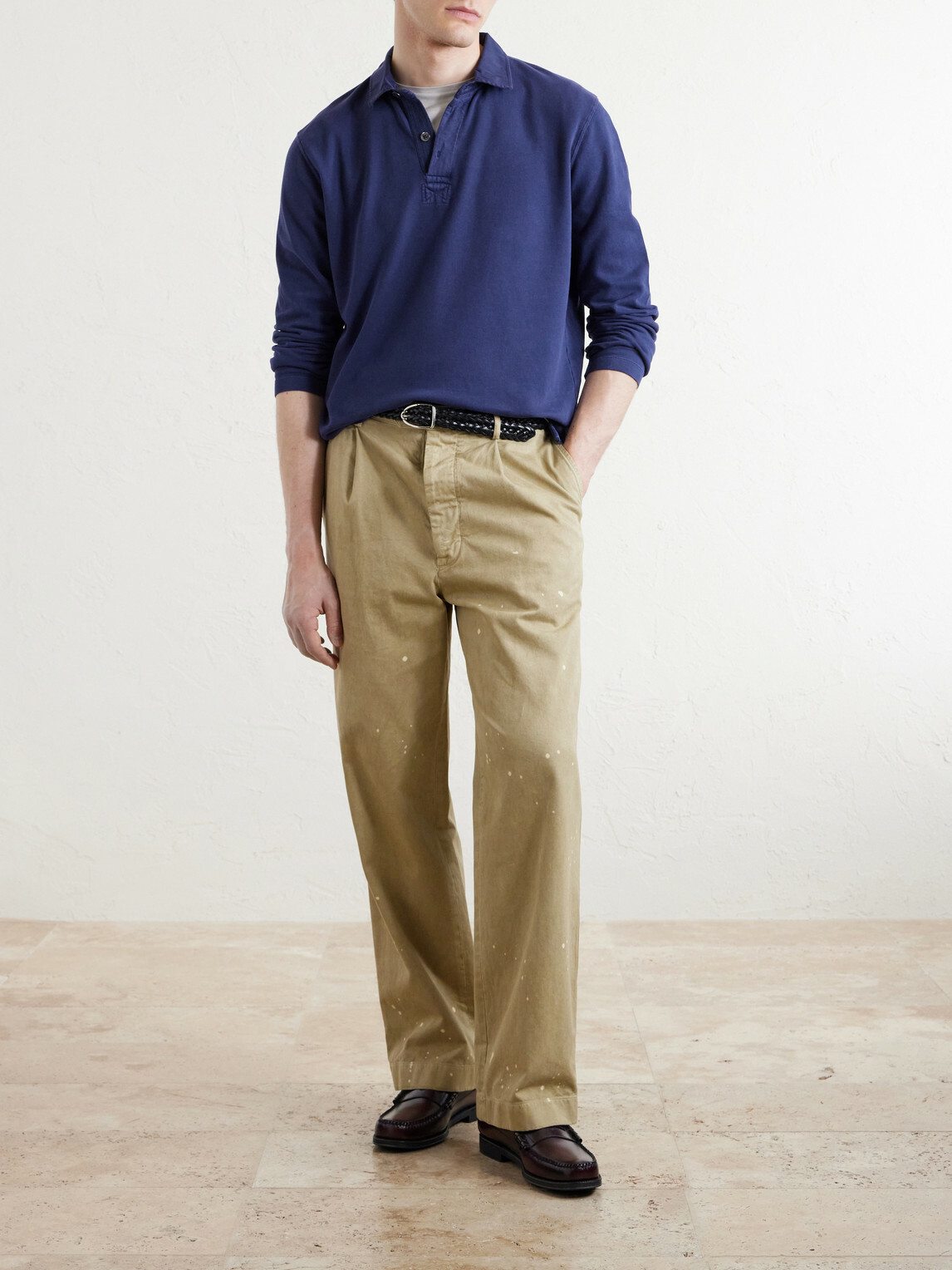 Hartford - Cotton-Fleece Rugby Shirt - Blue