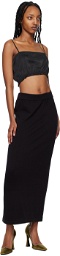 Silk Laundry Black Straight Midi Skirt
