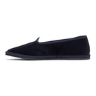 DOPPIAA Navy Velvet Fulian Slipper Loafers