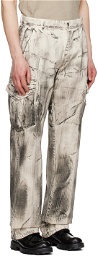RtA Off-White & Gray Theo Cargo Pants