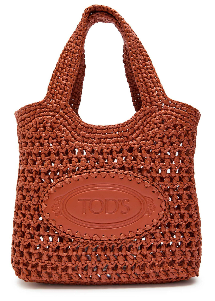 Tods Manici Mini Raffia top Handle bag - Terracotta - One Size