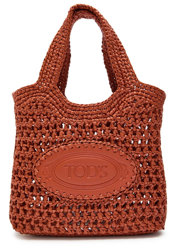 Photo: Tods Manici Mini Raffia top Handle bag - Terracotta - One Size