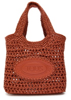 Tods Manici Mini Raffia top Handle bag - Terracotta - One Size