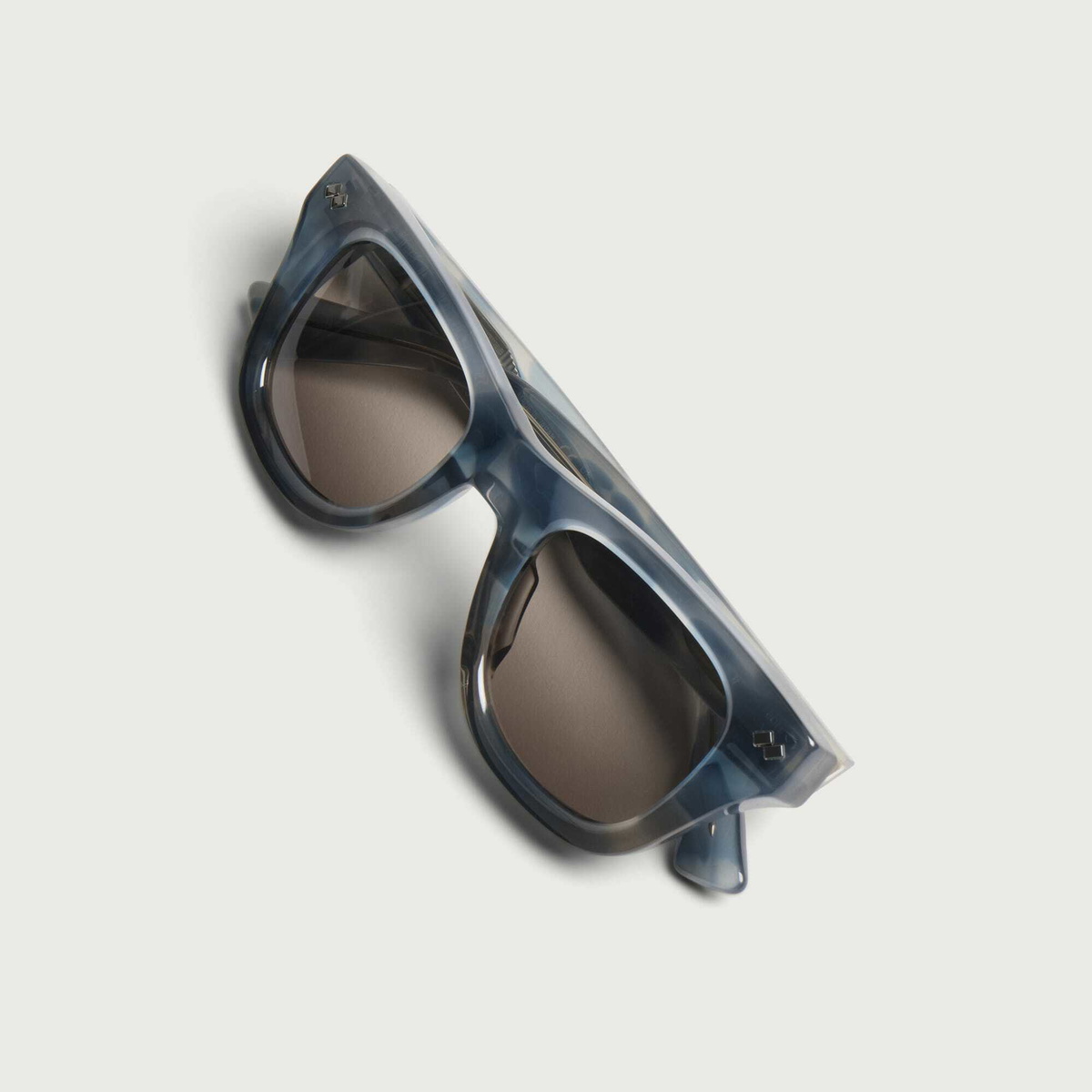 Bottega Veneta Eyewear Men's Bottega Veneta BV1486S Bold Ribbon Stud Sunglasses in Blue/Brown