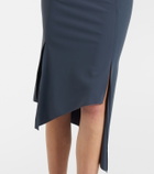 Coperni Floral-appliqué jersey midi skirt