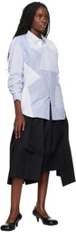 Comme des Garçons Shirt Blue & White Stripe Poplin Shirt