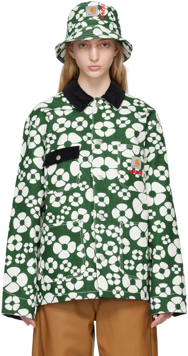 Marni Green & White Carhartt WIP Edition Floral Jacket Marni