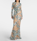Elie Saab Embroidered silk-blend gown