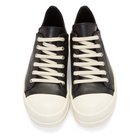 Rick Owens Black Leather Low Sneakers