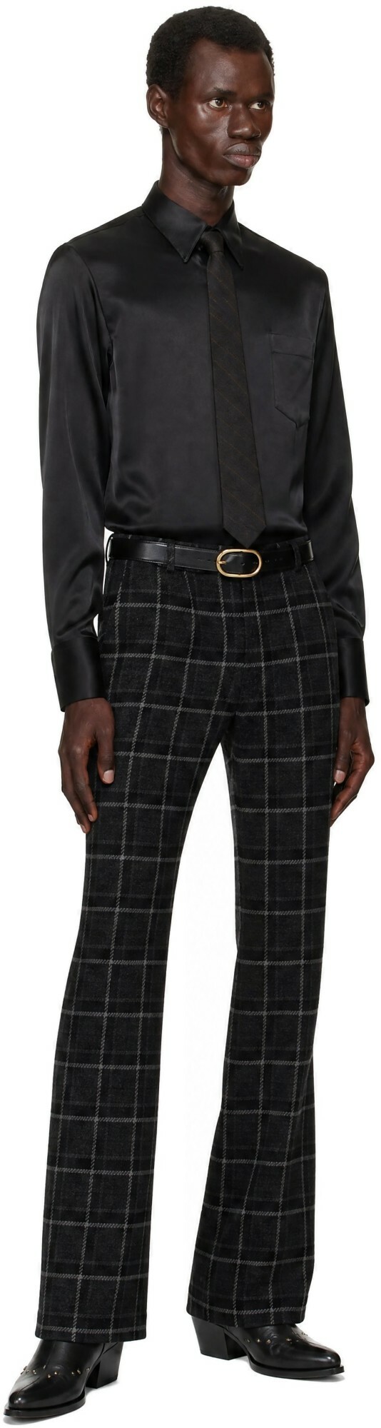 Ernest W. Baker Gray Loose Fit Flare Trousers