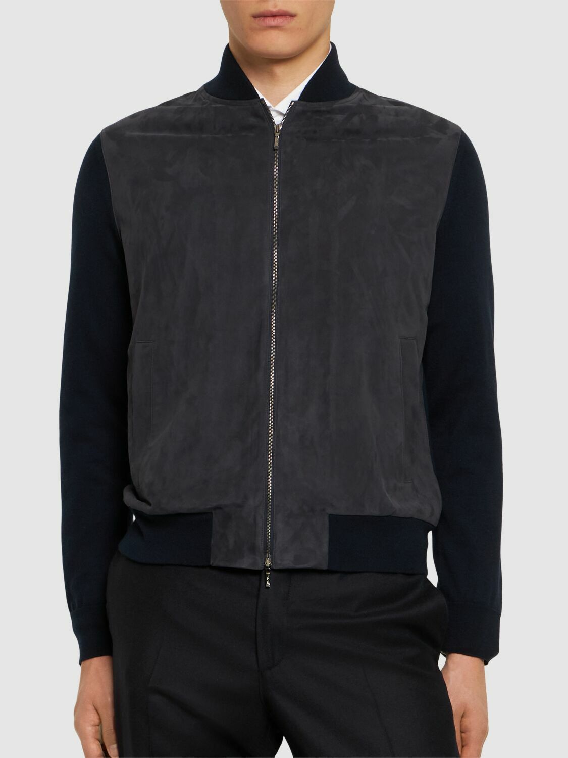 LORO PIANA Cashmere & Suede Bomber Jacket