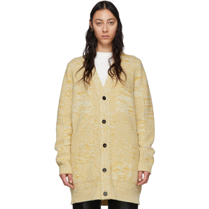 Jil Sander Yellow Jil Sanderand Check Motif Cardigan