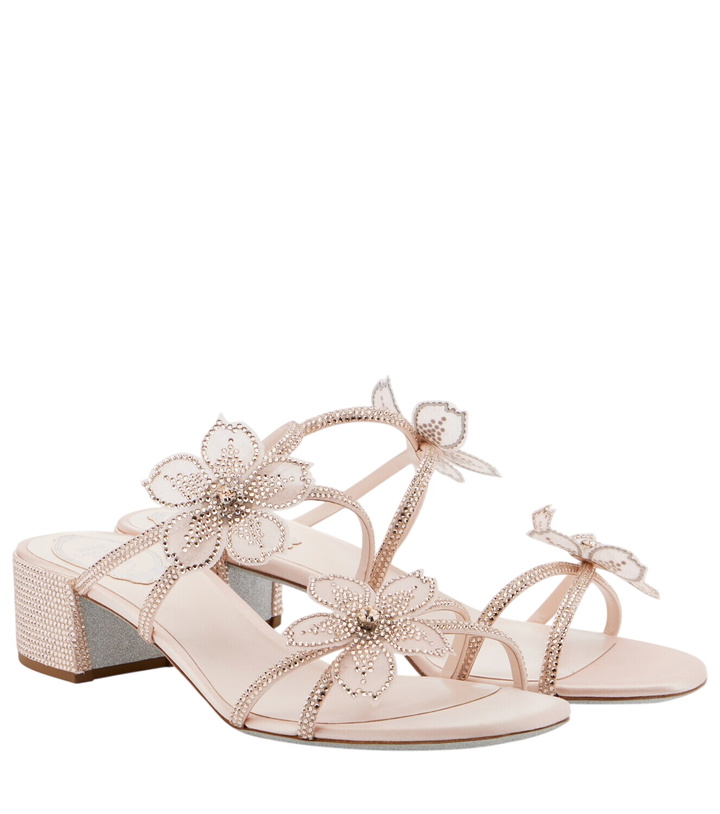 Photo: Rene Caovilla Floriane embellished satin sandals