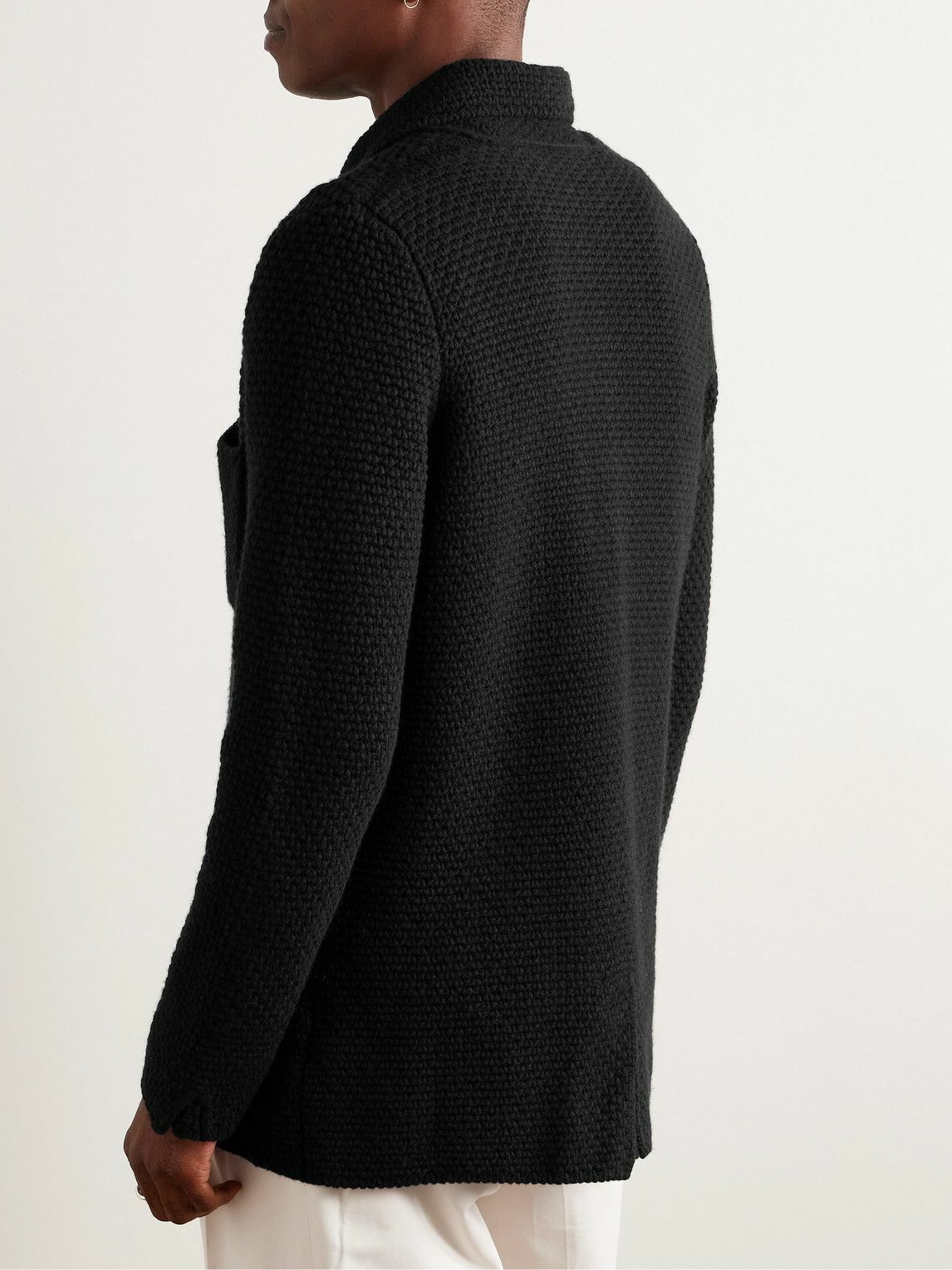 Anderson & Sheppard - Merino Wool and Cashmere-Blend Cardigan - Black
