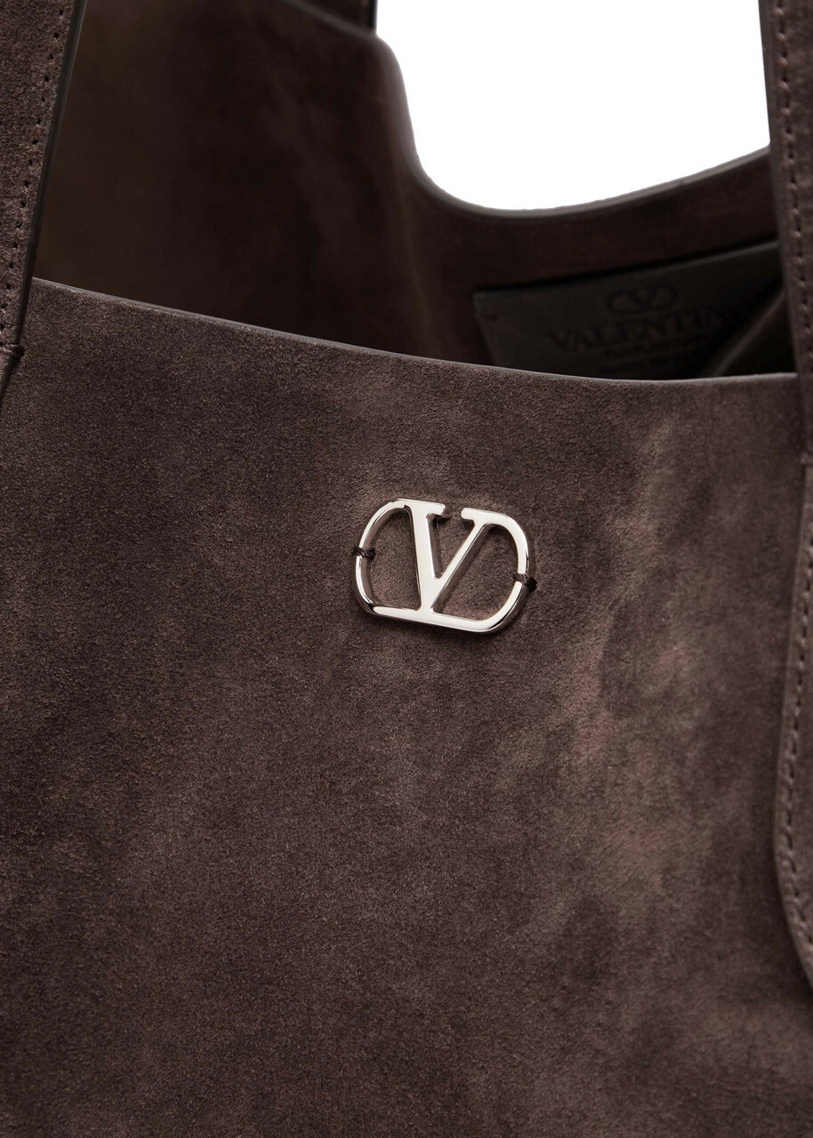 Valentino Nellcôte Large Studded Suede Tote - Brown - One Size