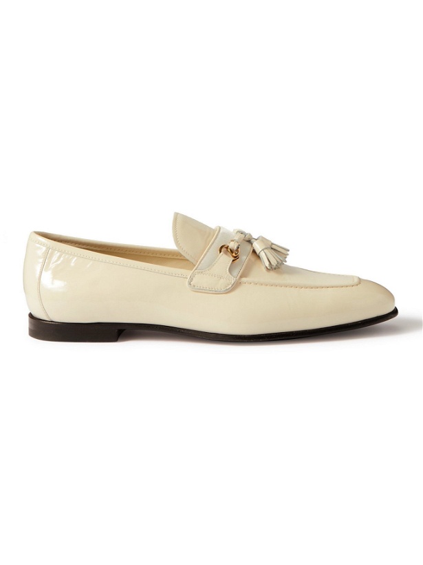Photo: TOM FORD - Sean Patent-Leather Tasselled Loafers - White