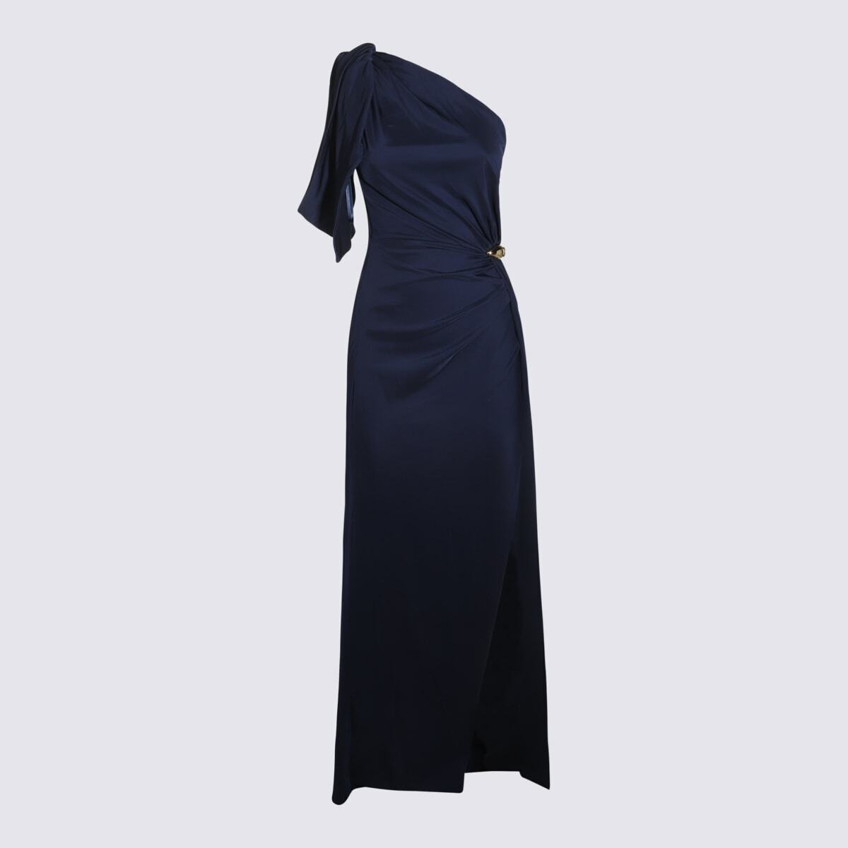 Elisabetta Franchi Navy Blue Maxi Dress Elisabetta Franchi