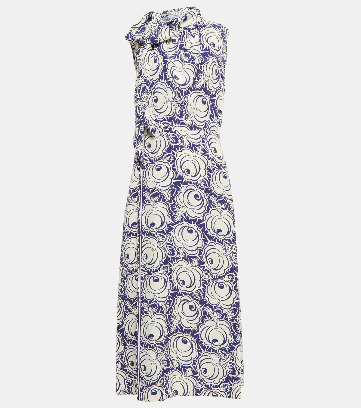 【プラダ・PRADA】Printed pongee dress Prada Printed pongee midi dress Prada