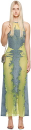 Diesel Blue & Yellow M-Magias Maxi Dress