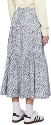 GANNI Blue Flounce Maxi Skirt