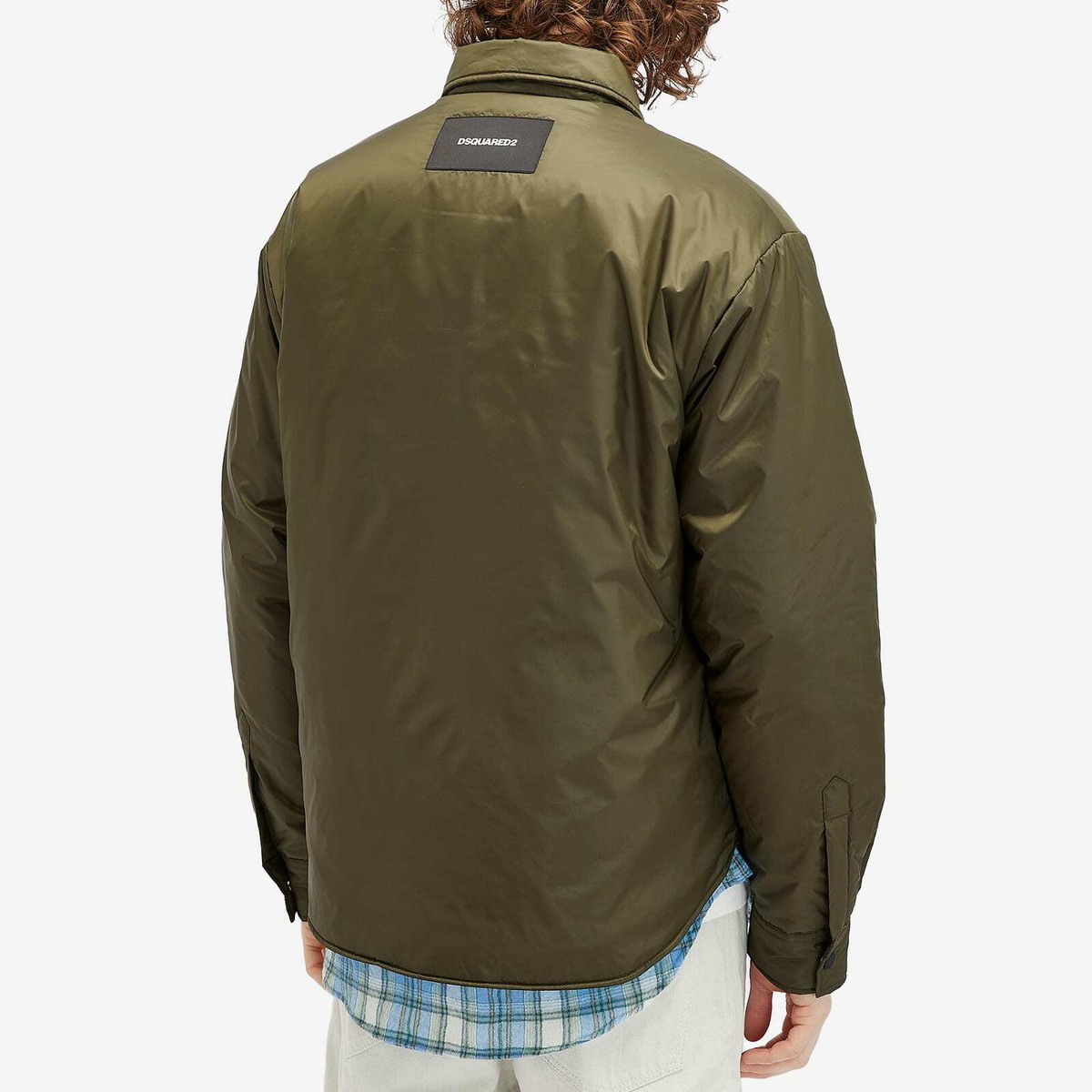 Dsquared2 Men's Light Puffer Shirt in Military Green