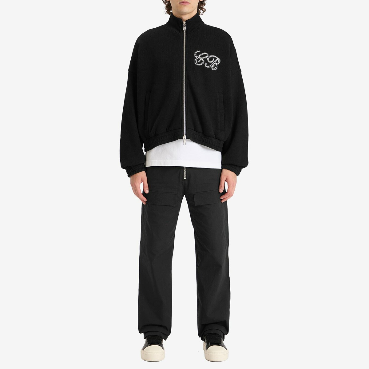 Cole Buxton Men's Knitted Track Jacket in Black