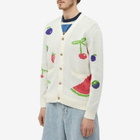 Checks Downtown Men's Fruit Cardigan in Cream And Multi