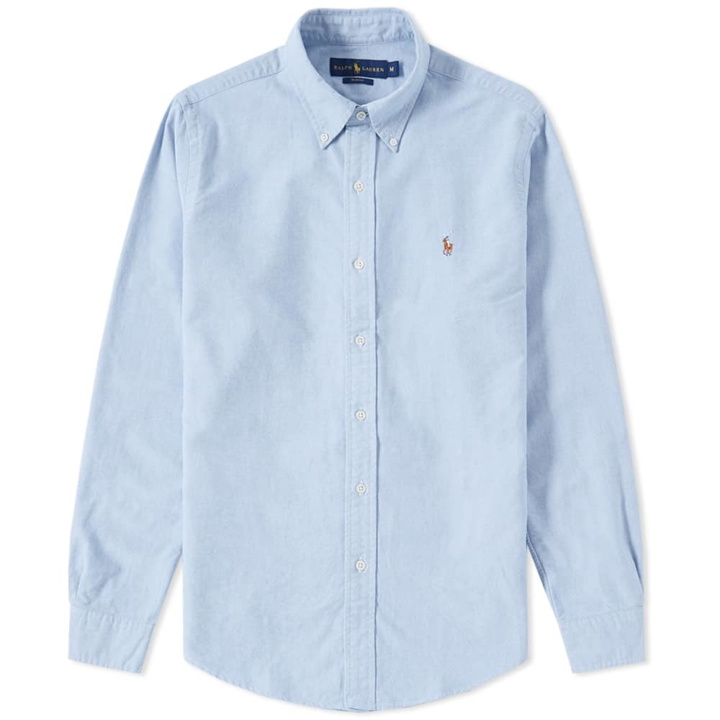 Photo: Polo Ralph Lauren Slim Fit Button Down Oxford Shirt Blue
