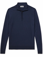 John Smedley - Tapton Slim-Fit Merino Wool Half-Zip Sweater - Blue