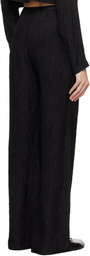 Silk Laundry Black Crinkle Flare Lounge Pants