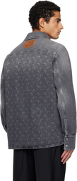 Marine Serre Gray Moon Laser LS Denim Shirt