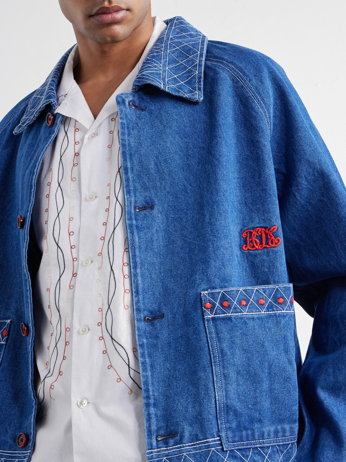 BODE - Camp-Collar Embroidered Cotton-Poplin Shirt - White
