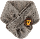 BAPE Gray Baby Milo Plush Doll Muffler Scarf