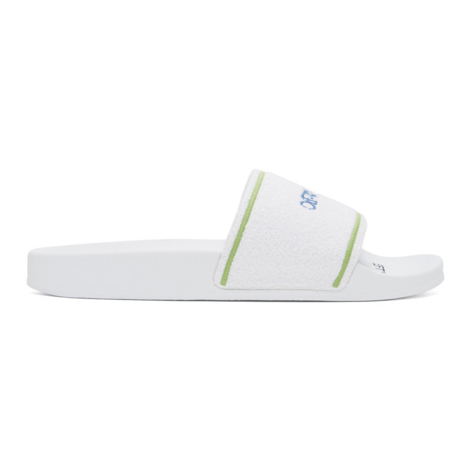 Off White White Towel Slides Off White