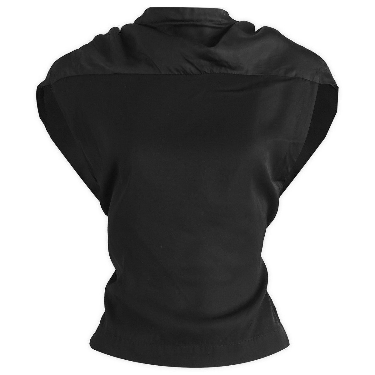 【TOGA PULLA】Tape jersey tank top TOGA Women's Tulle Lace Short Sleeve Shirt in Black Toga Pulla